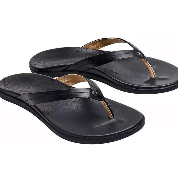 OluKai Women's Honu Sandals 8 Black - Picture 1 of 14